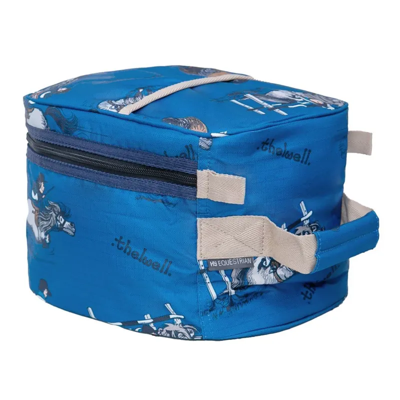 Hy Equestrian Thelwell Collection Jumps Hat Bag - Classic Blue/Taupe